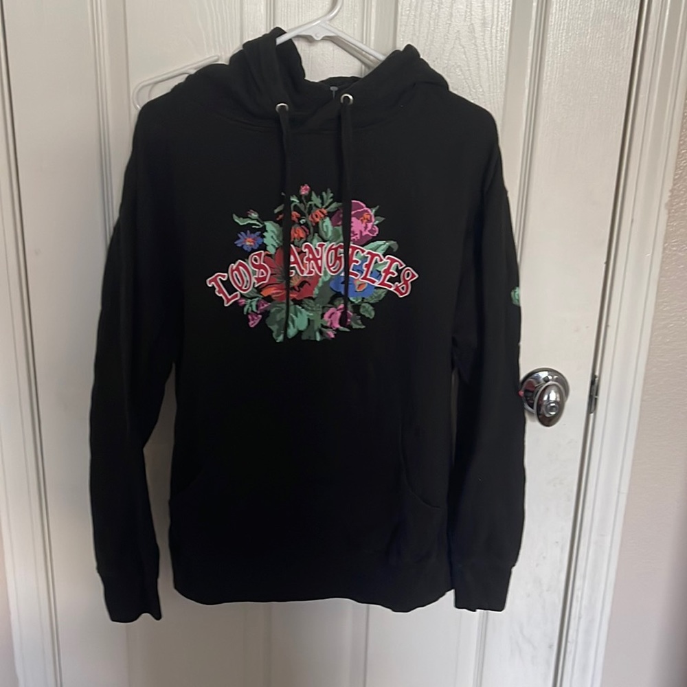 Womens Los Angeles graphic black hoodie